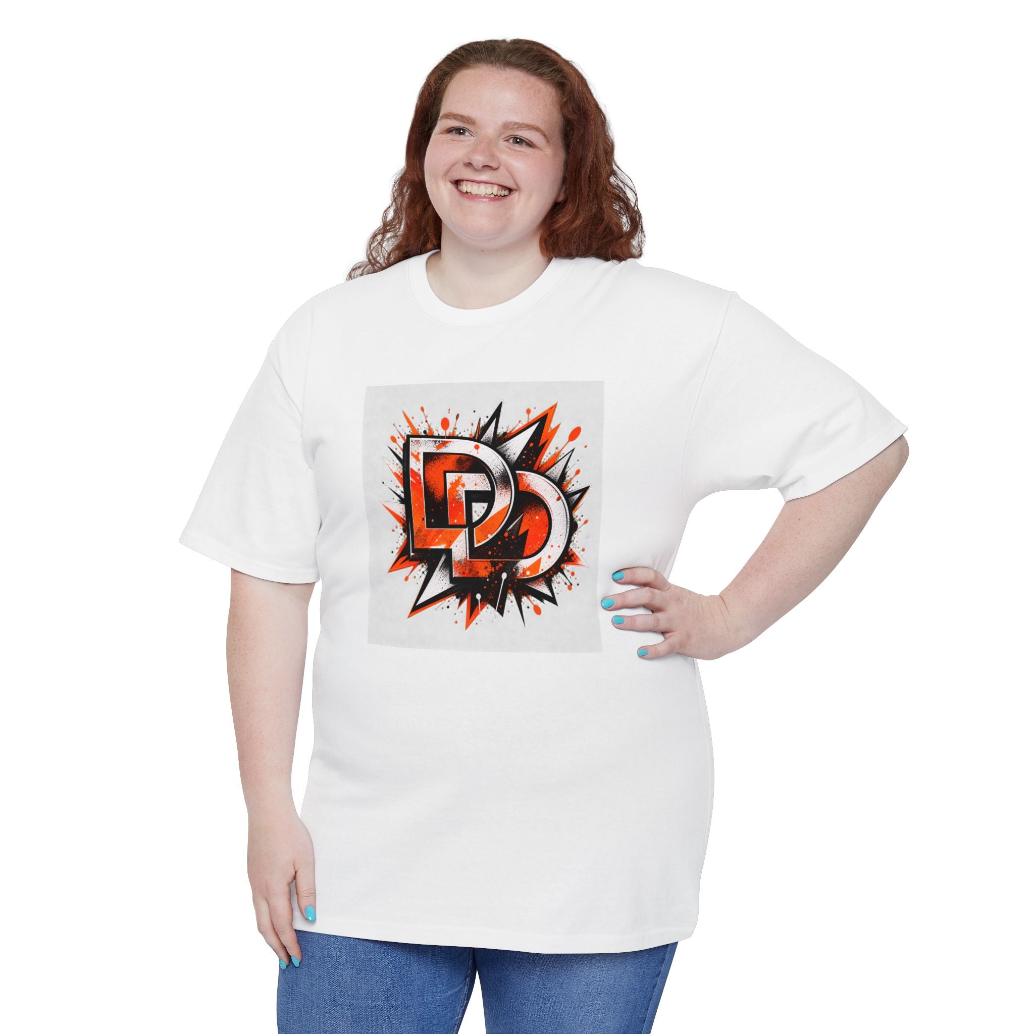 DD Logo Graphic T-Shirt — Red & Black Comic Blast Design
