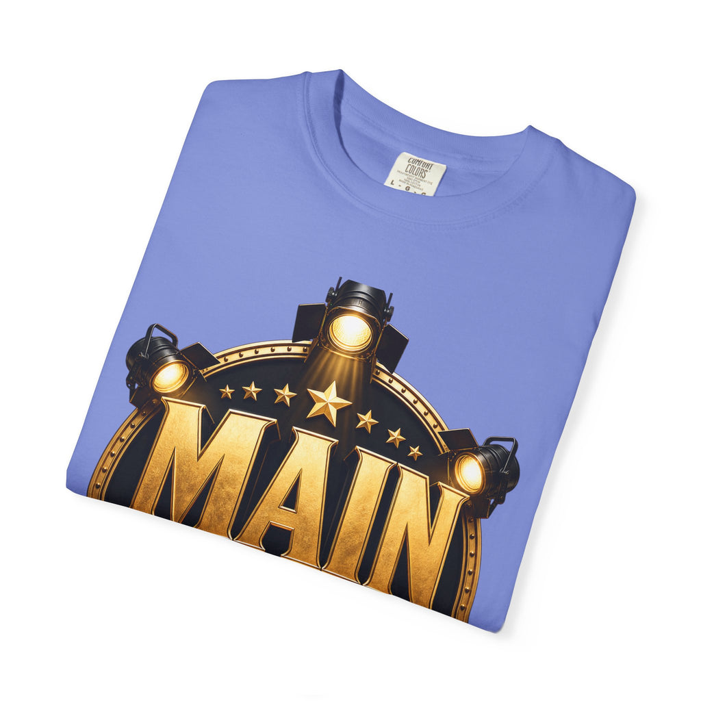 Main Character Graphic T‑Shirt — Gold Film Badge Design
