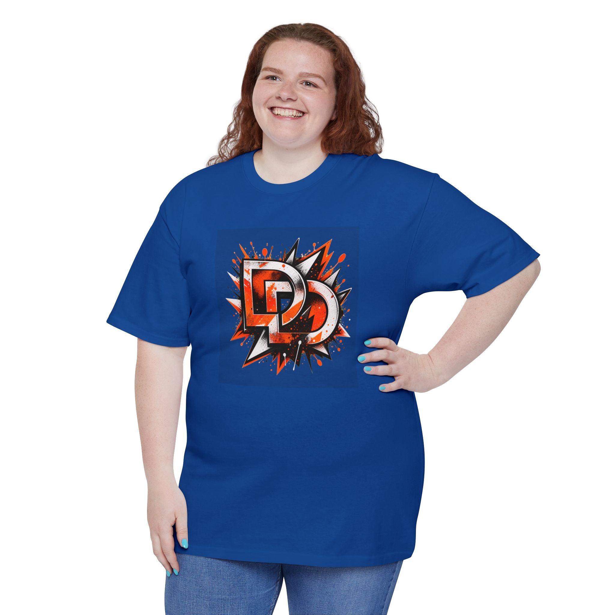 DD Logo Graphic T-Shirt — Red & Black Comic Blast Design