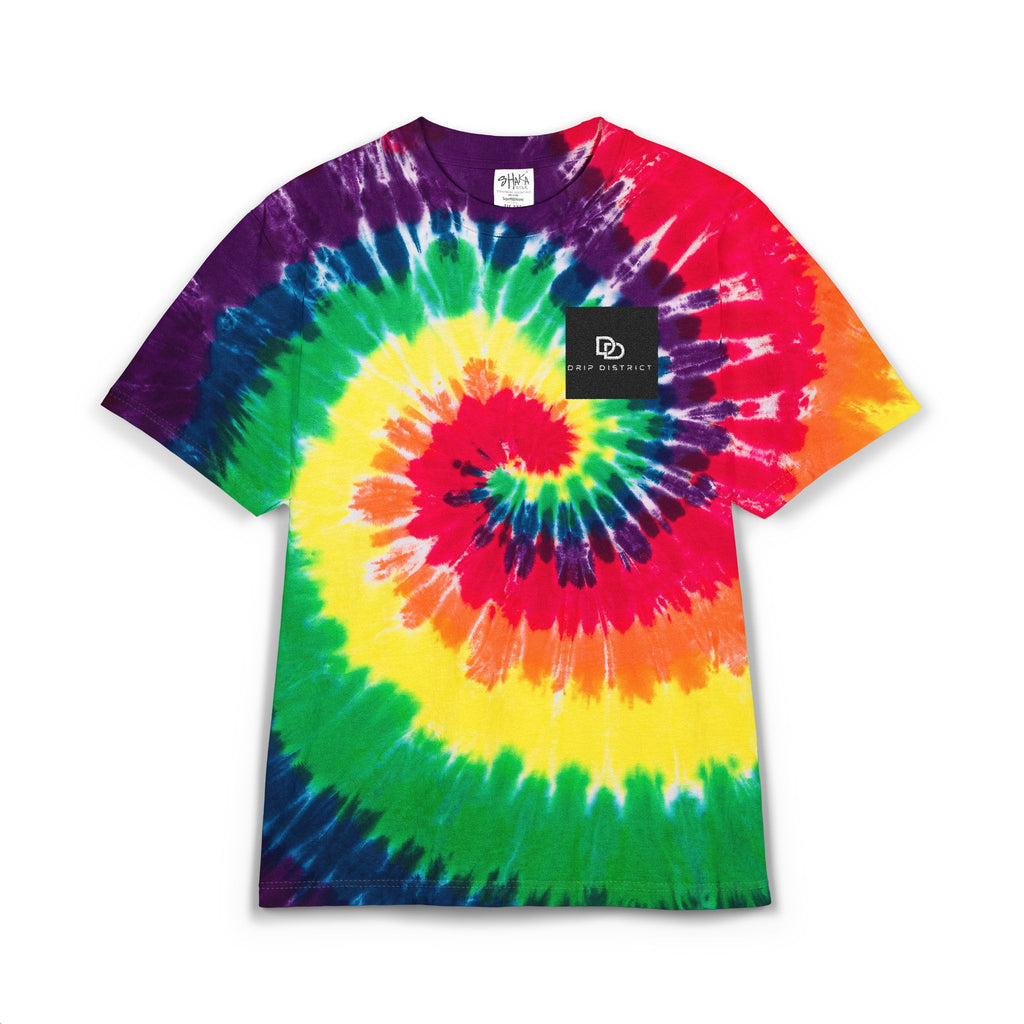 Tie-Dye Spiral Embroidered T-Shirt — Oversized Rainbow Tee