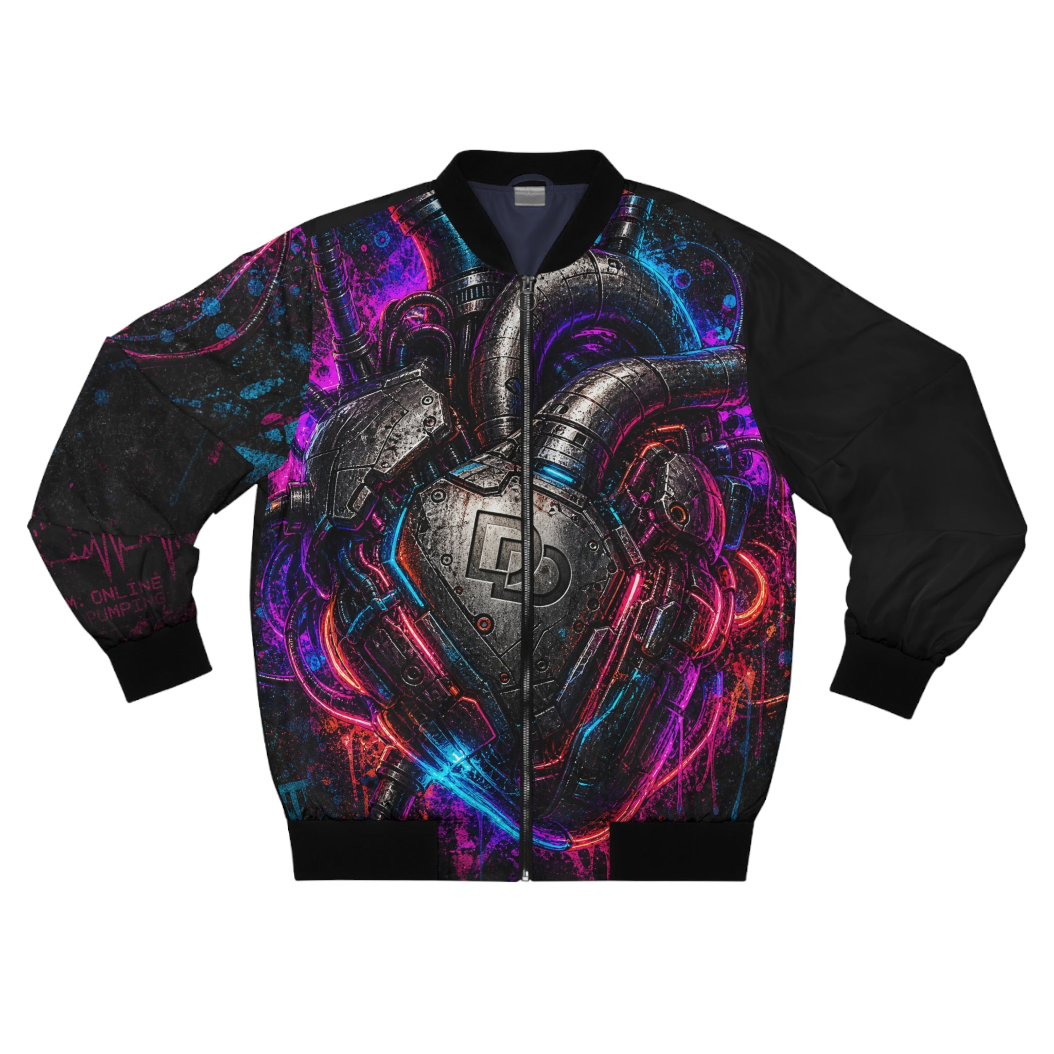 Unisex Cyber Heart Bomber Jacket