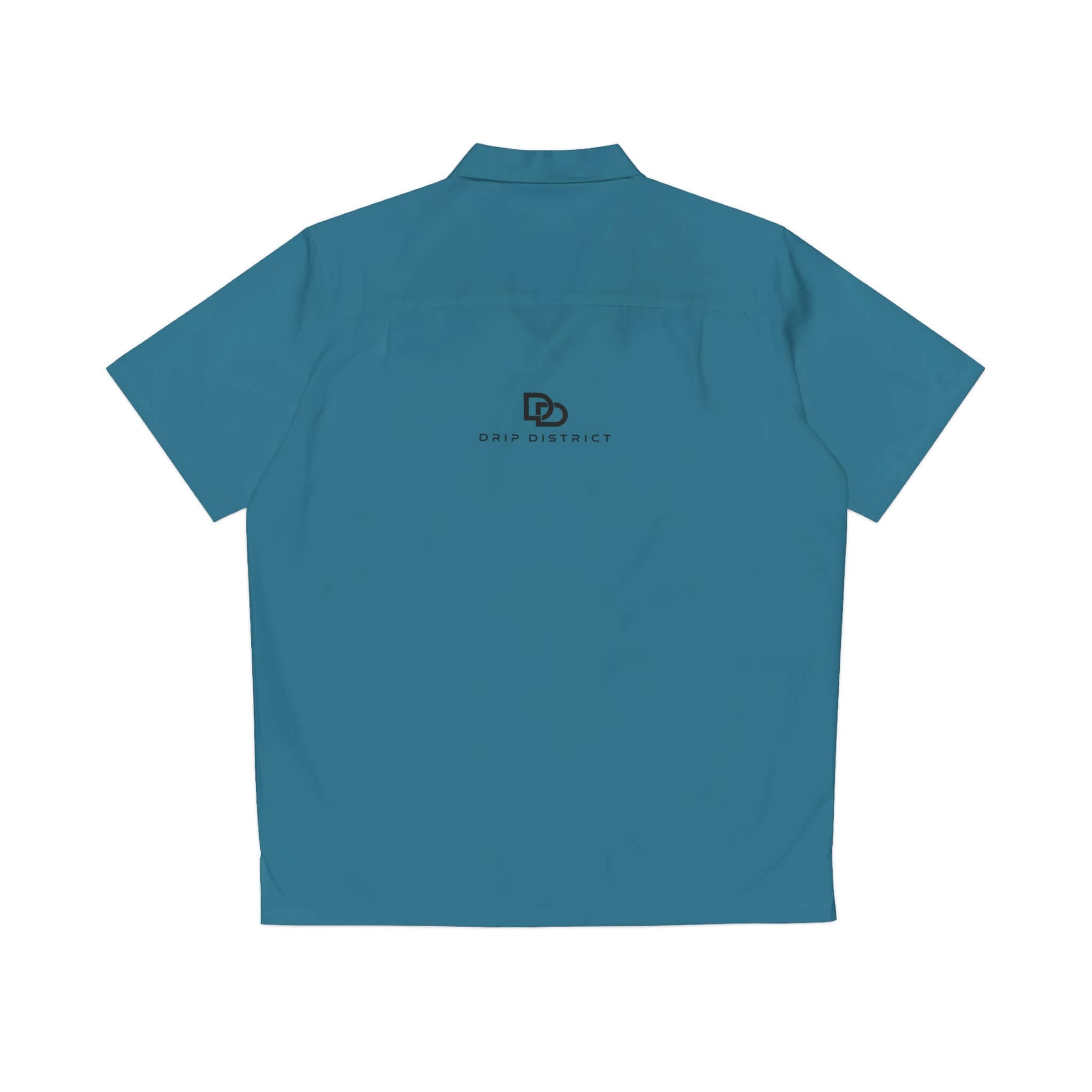 Tropical Blue Hawaiian Shirt — Men’s Leaf Pattern Beach Camp Shirt