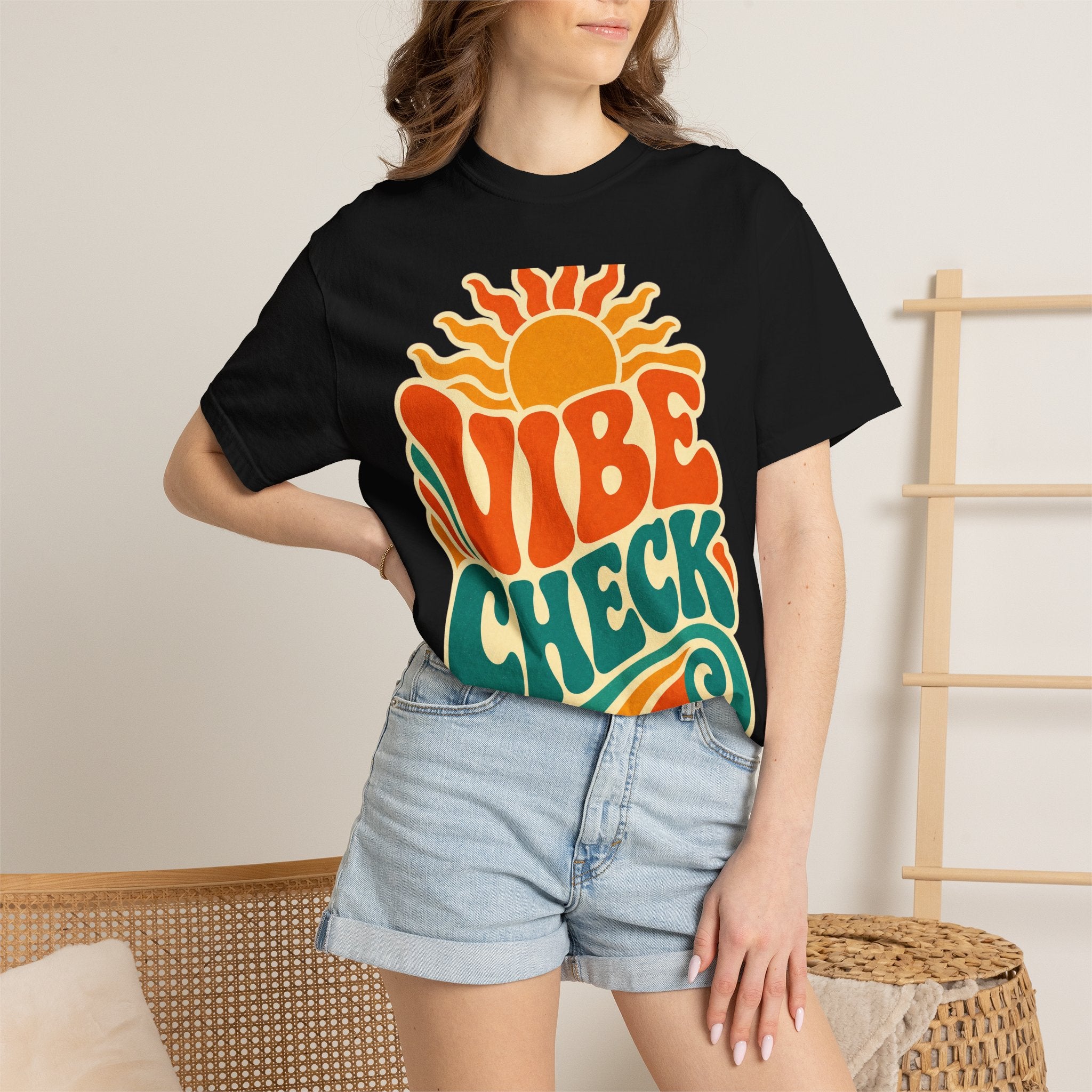 Vibe Check Retro Sun T-Shirt — 70s Wave Graphic Tee