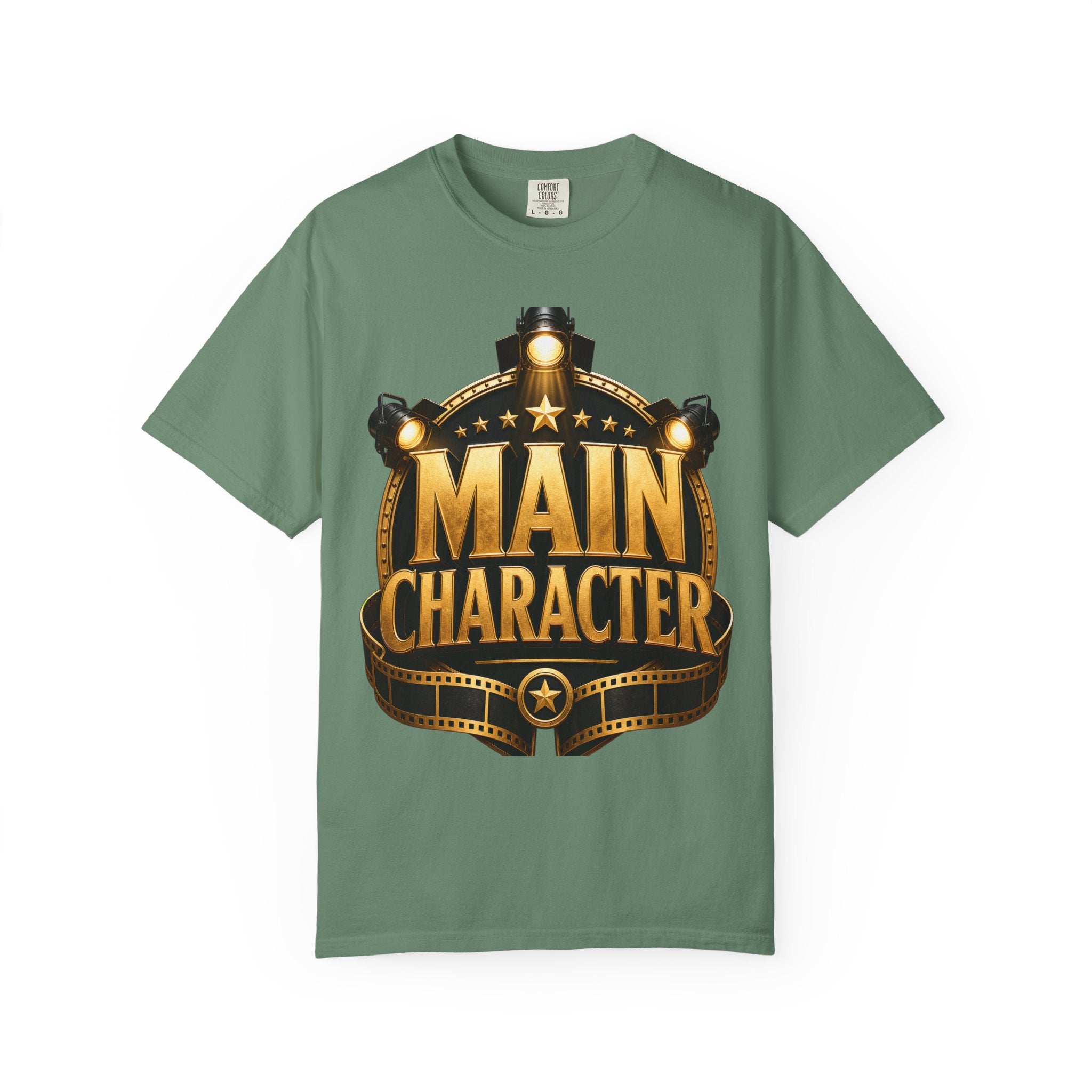 Main Character Graphic T‑Shirt — Gold Film Badge Design