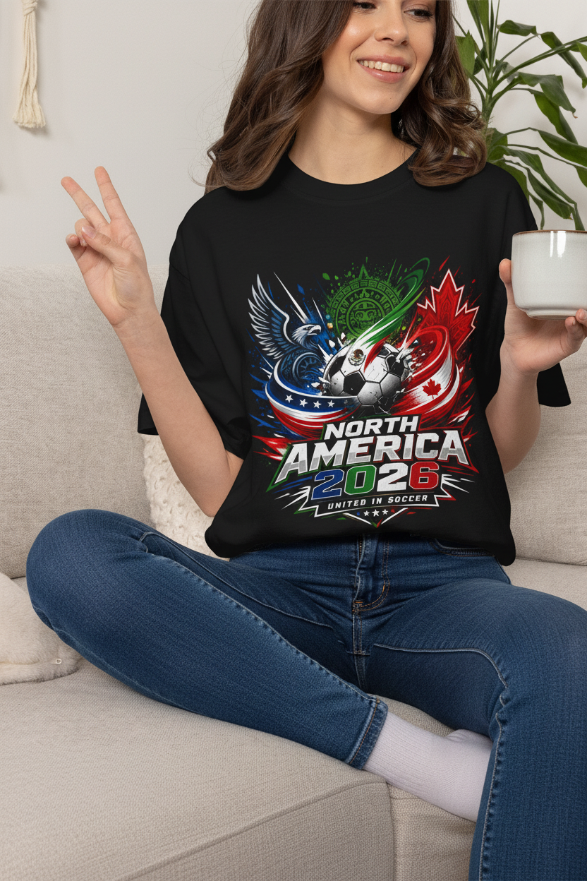 Unisex North America 2026 Soccer Tournament T-Shirt — USA Mexico Canada Football Fan Tee