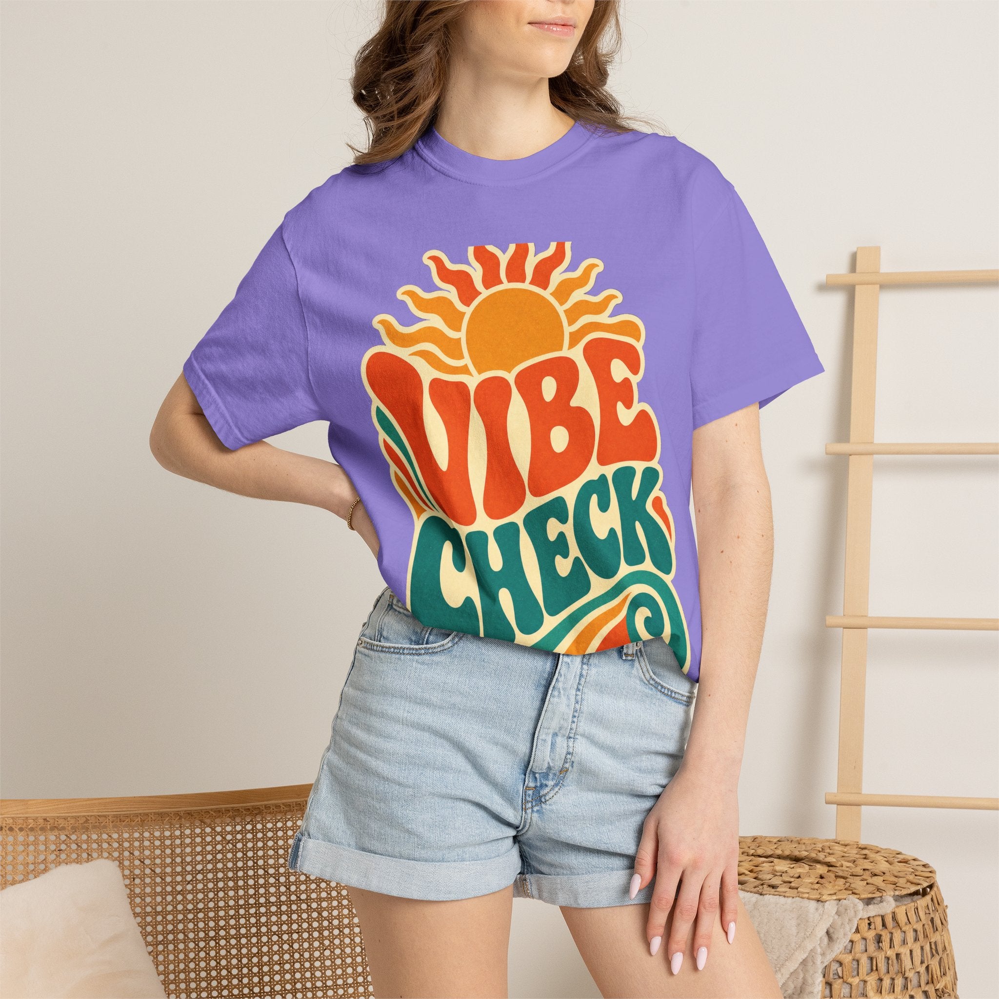 Vibe Check Retro Sun T-Shirt — 70s Wave Graphic Tee