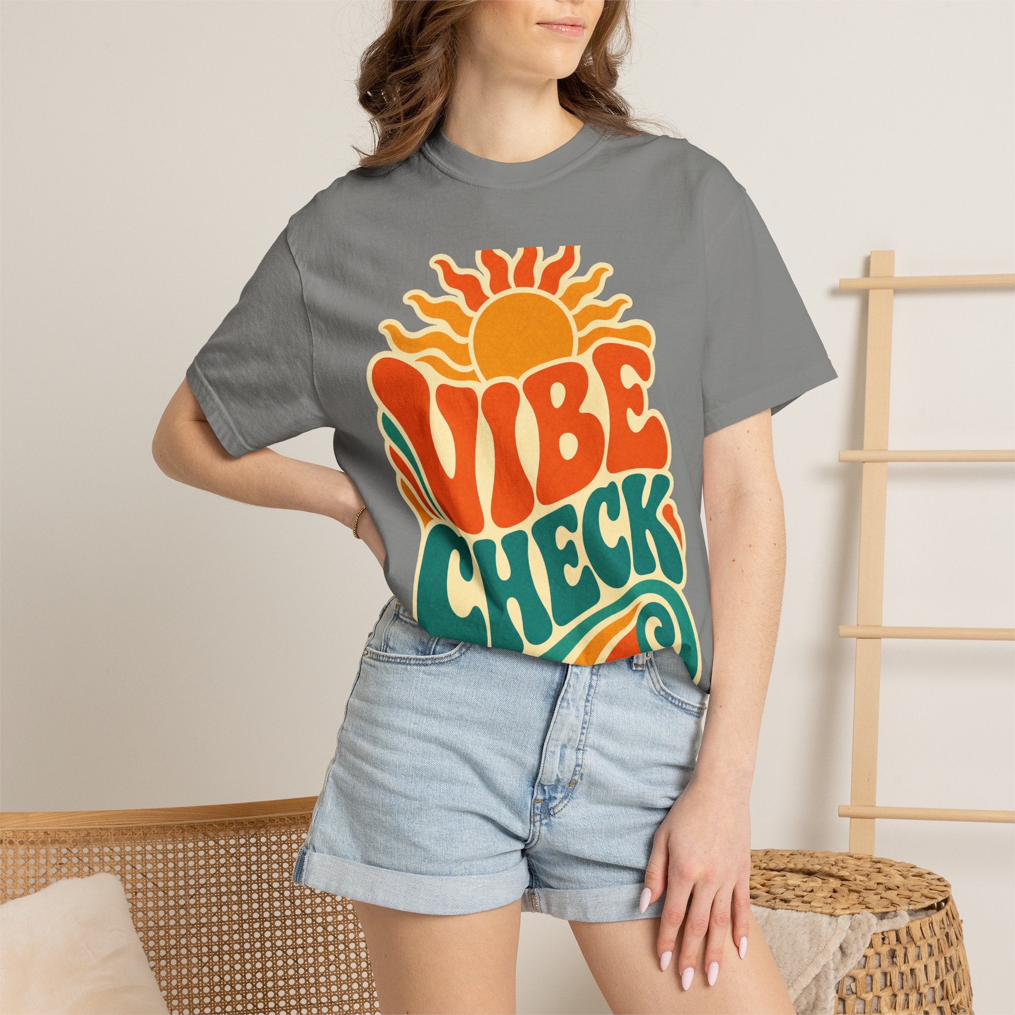 Vibe Check Retro Sun T-Shirt — 70s Wave Graphic Tee