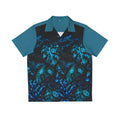 Tropical Blue Hawaiian Shirt — Men’s Leaf Pattern Beach Camp Shirt
