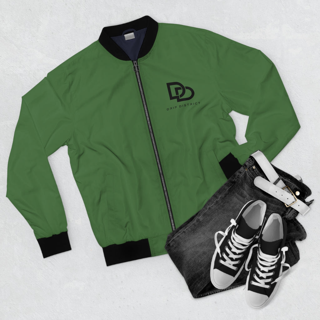 Unisex Olive Green Bomber Jacket