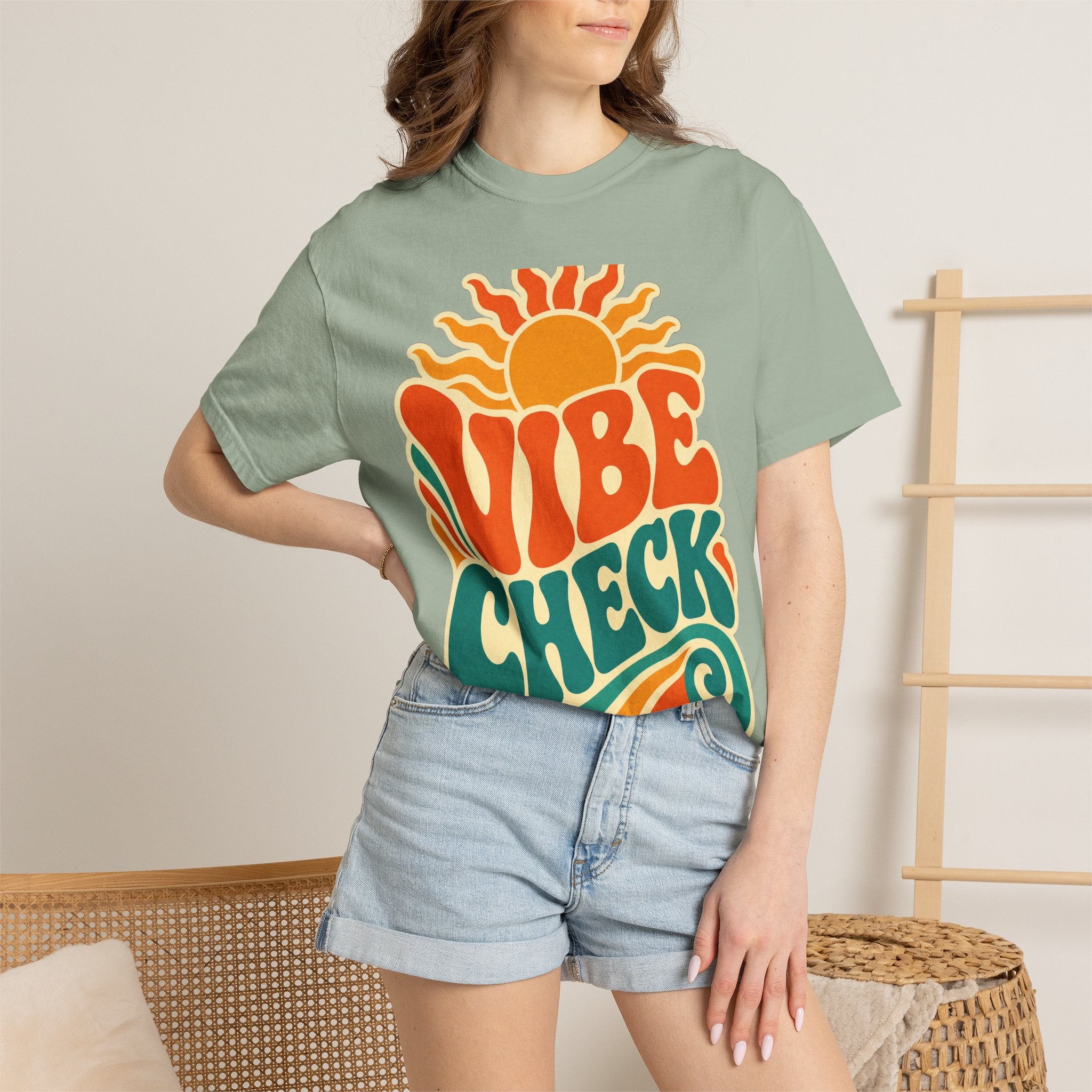 Vibe Check Retro Sun T-Shirt — 70s Wave Graphic Tee