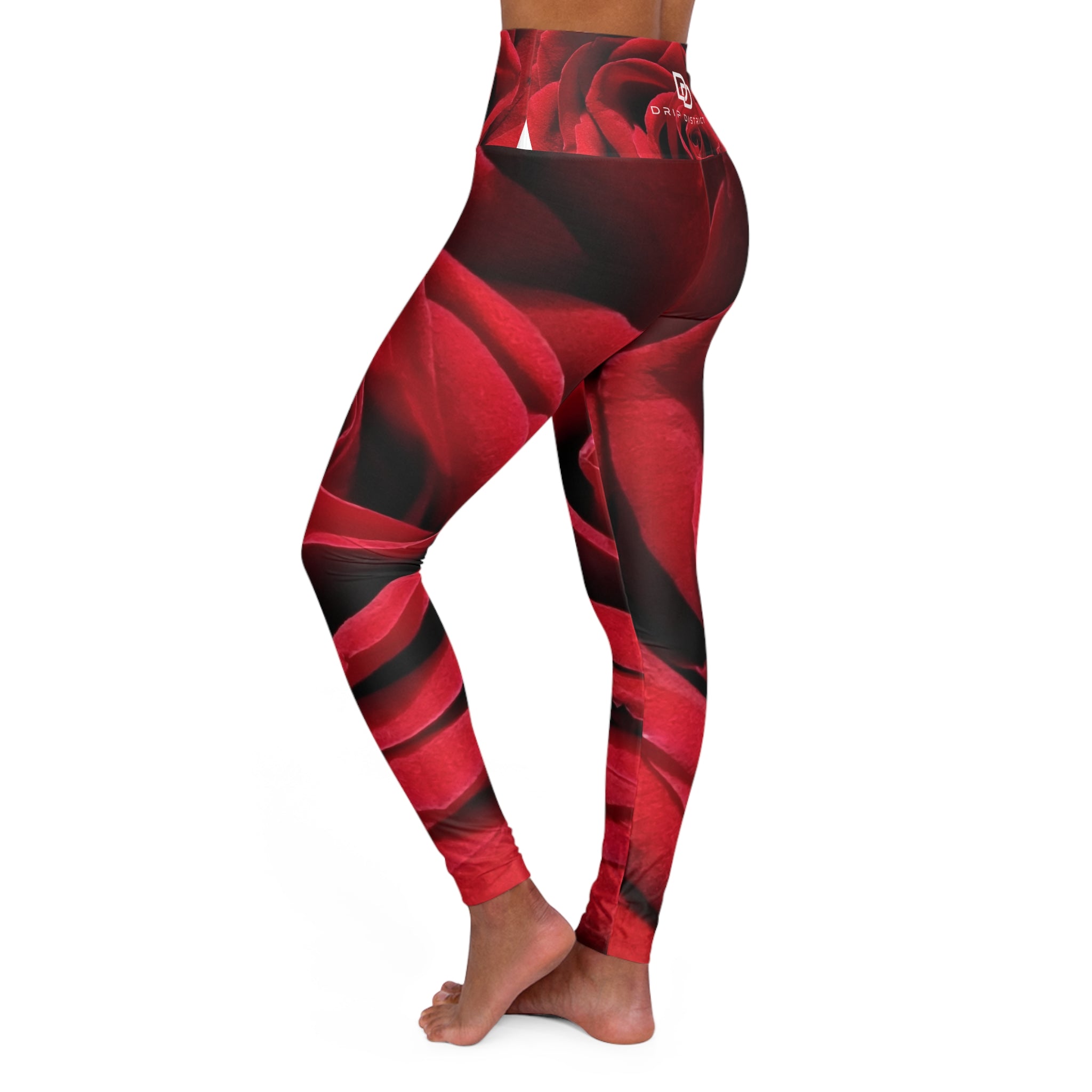Rose Print High-Waist Yoga Leggings