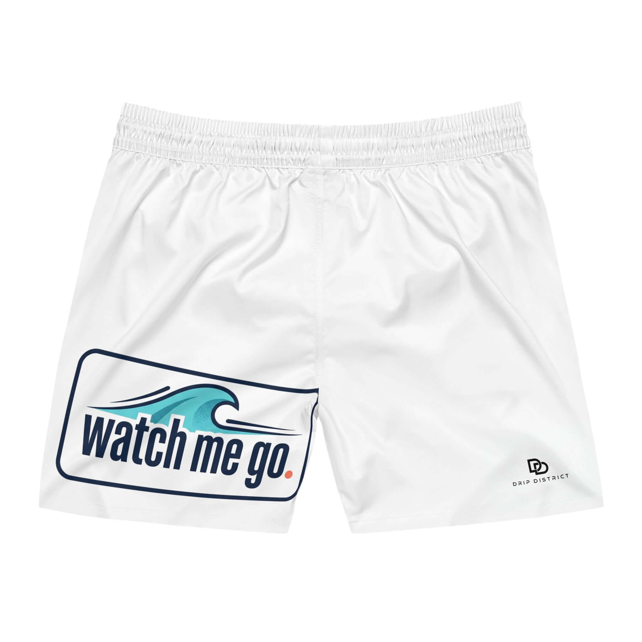 Men's Surf Swim Shorts — 'Let's Just Jump Into It' Tropical Print