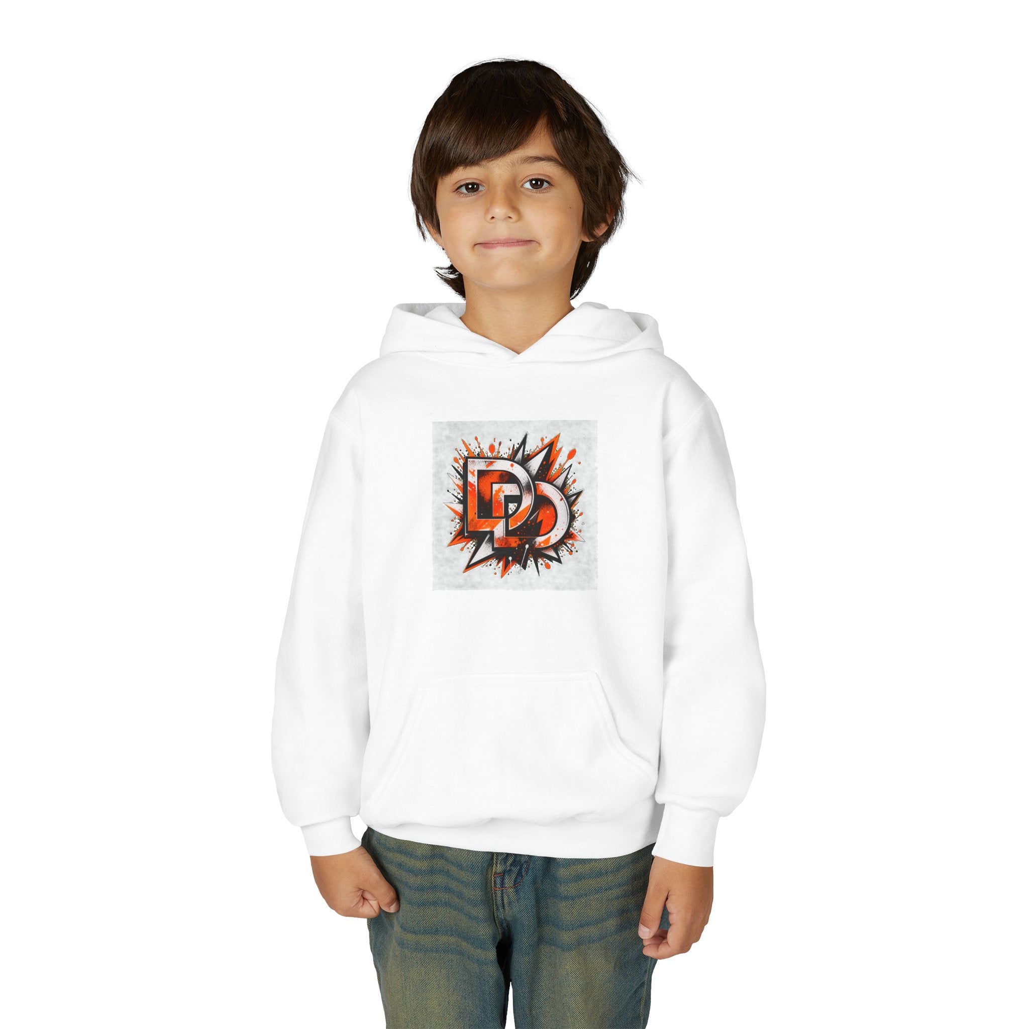 Youth Hoodie — Bold 'DD' Logo Streetwear Pullover