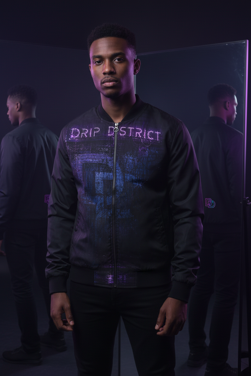 Drip District Neon Bomber - Front & Back Mirror Shot
