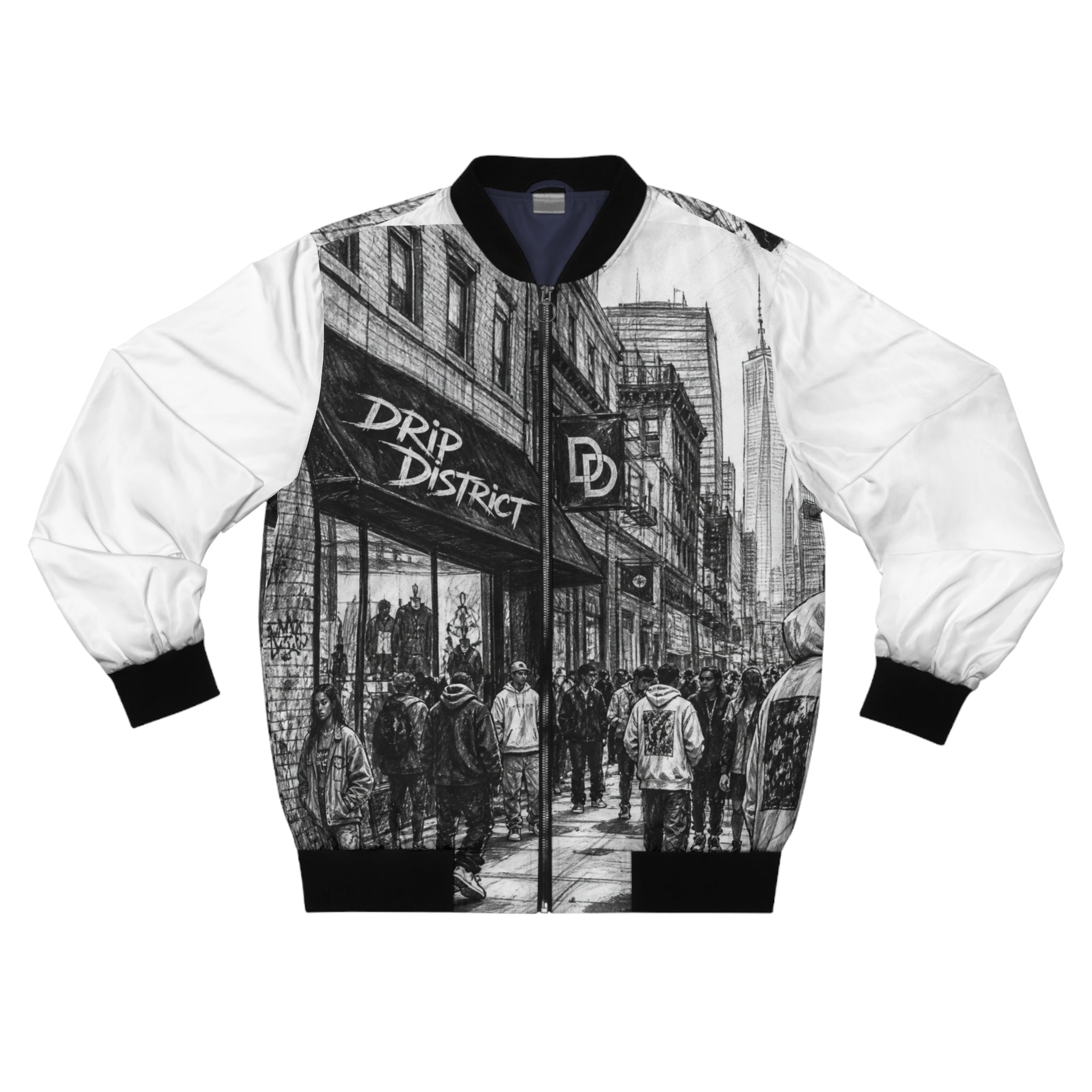 Unisex Downtown Sketch Styled Bomber Jacket