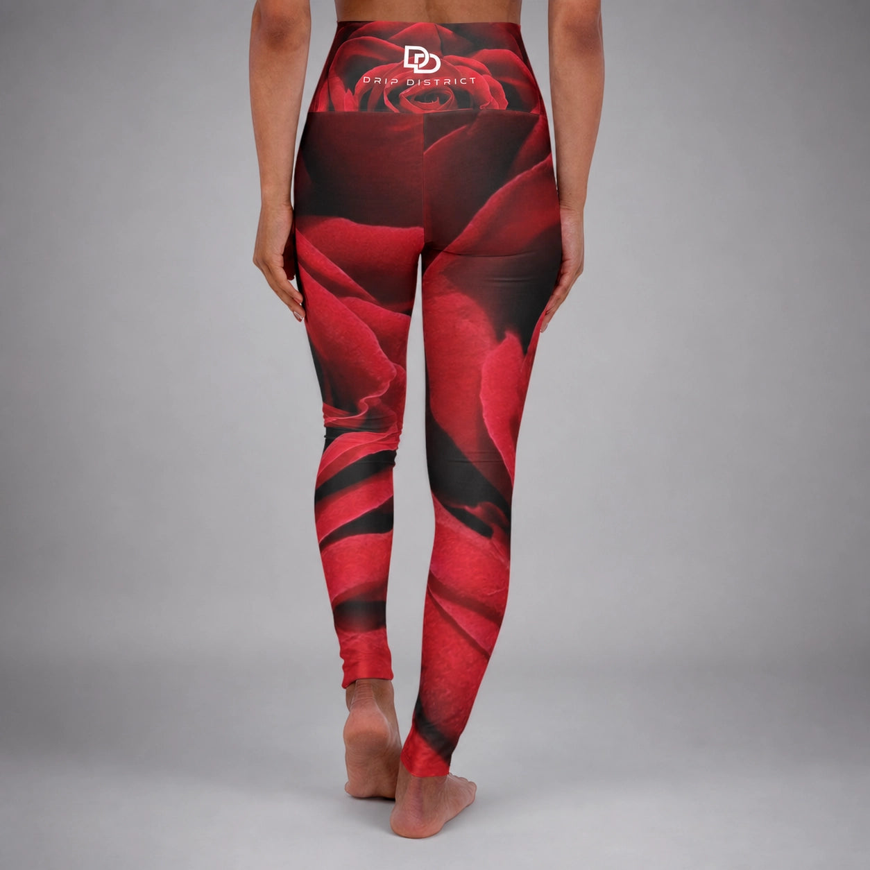 Rose Print High-Waist Yoga Leggings