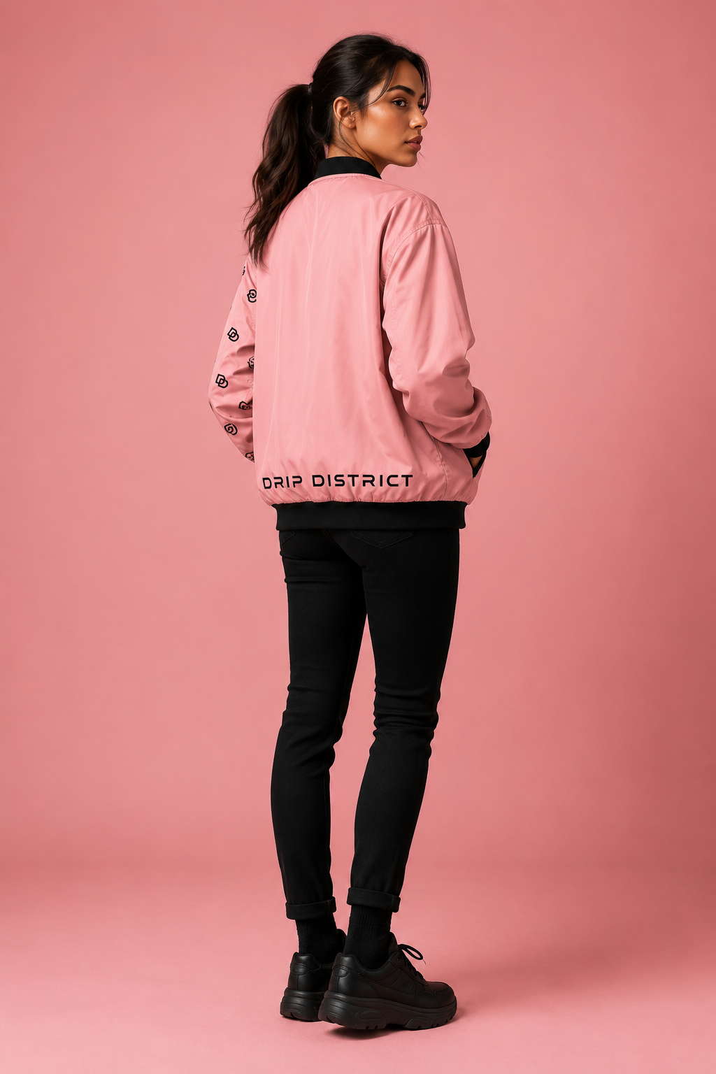 Unisex Blush Pink Bomber Jacket