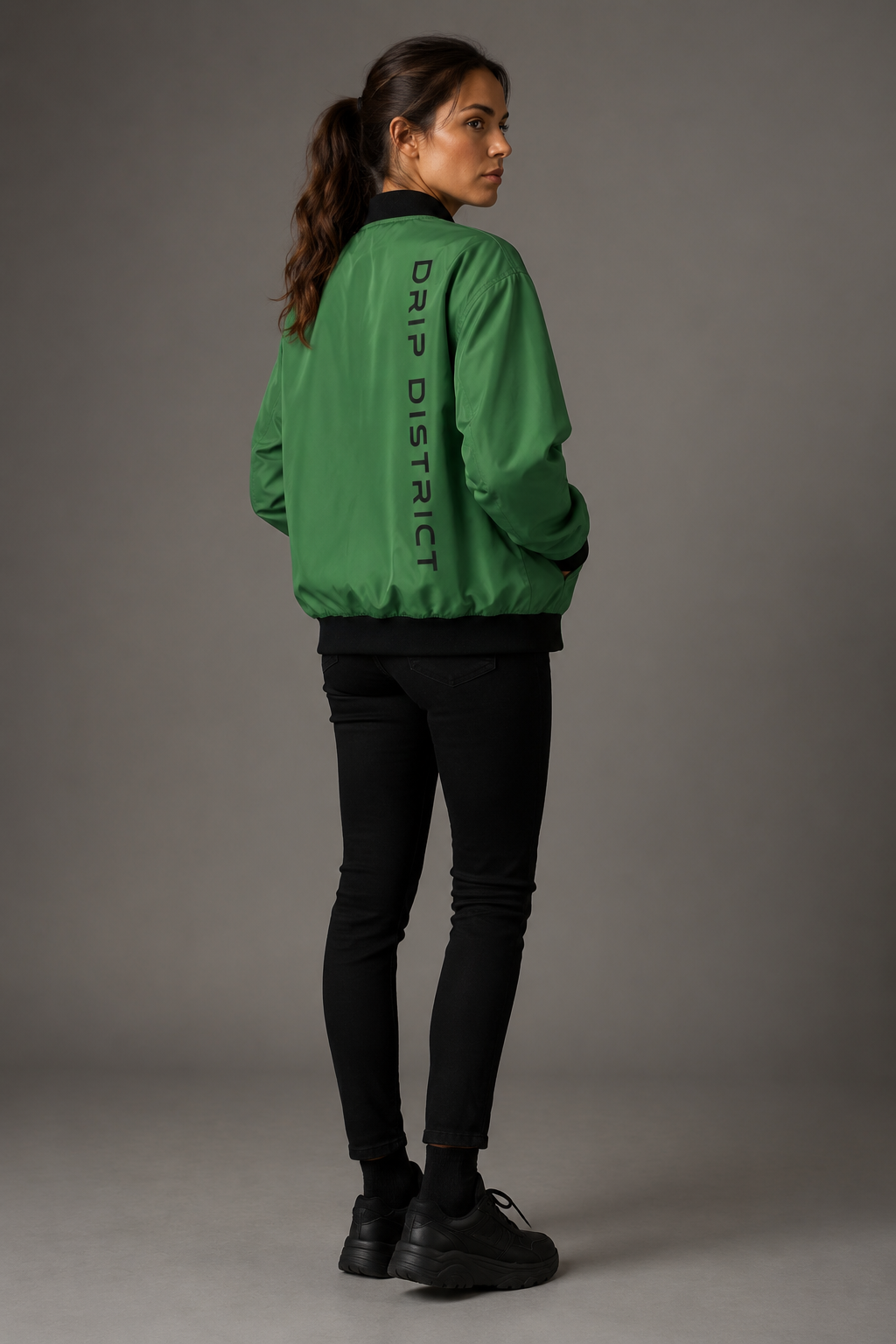 Unisex Olive Green Bomber Jacket