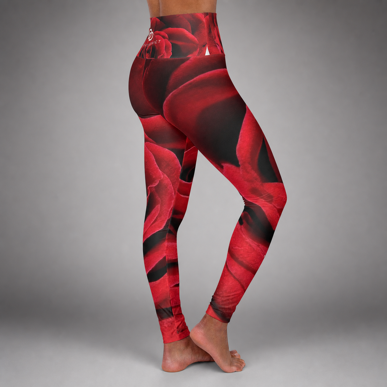 Rose Print High-Waist Yoga Leggings