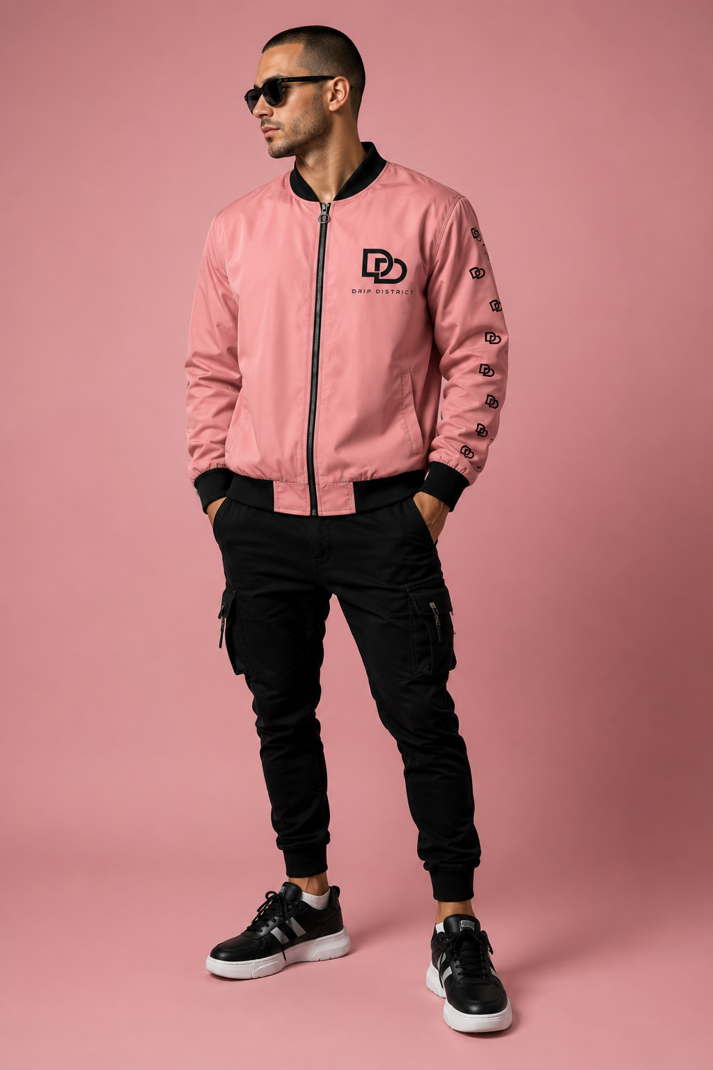 Unisex Blush Pink Bomber Jacket