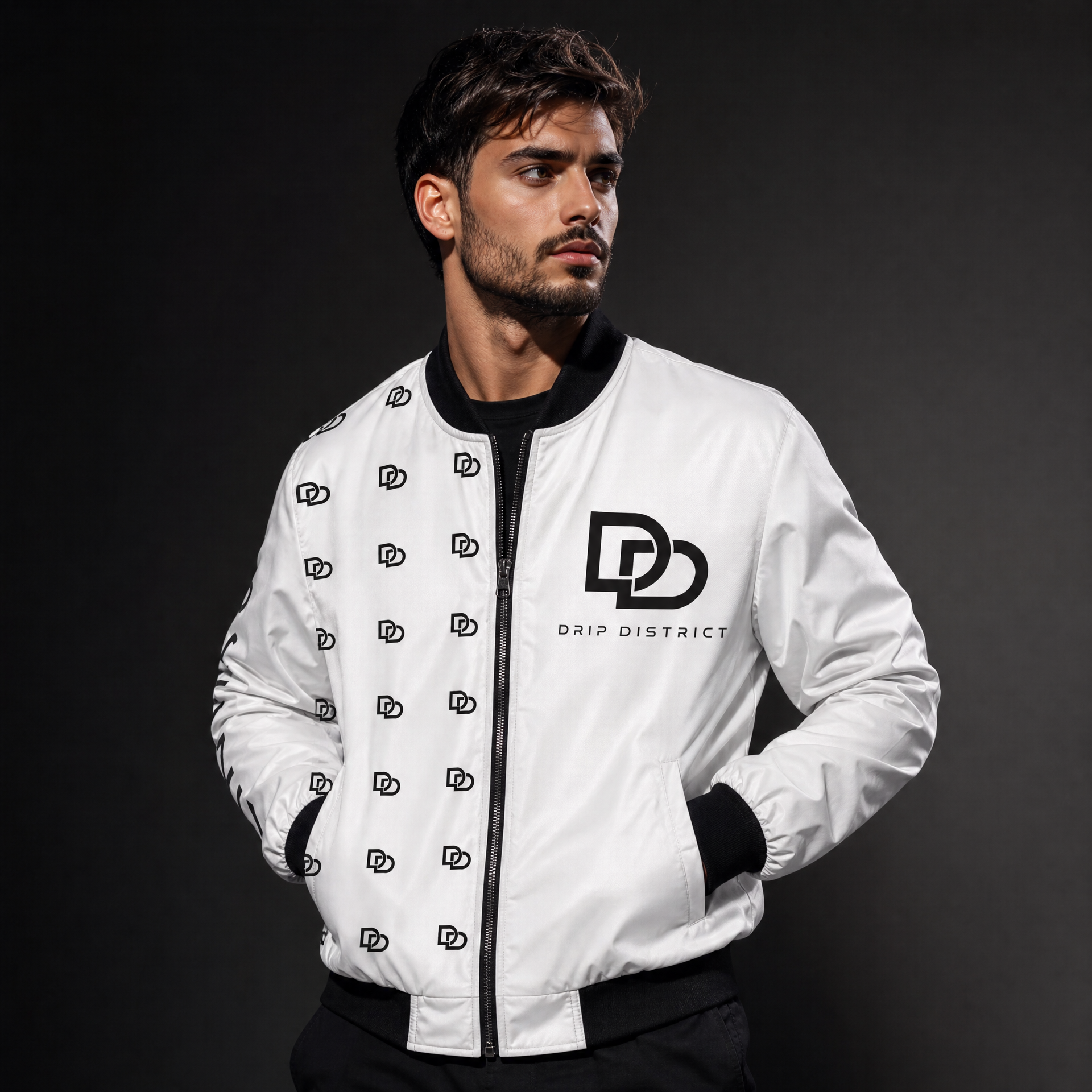 Unisex Stylish Grid Pattern Bomber Jacket